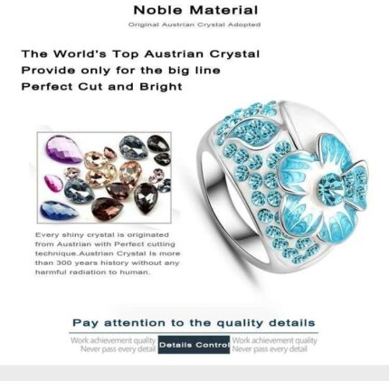 Platinum Plated 3 Times Austrian Crystal Enamel Jewellery Set M01456