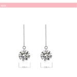 Platinum Plated 8 mm Swiss Cubic Zircon Long Earrings M01265