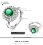 Platinum Plated Austrian Crystal Green Ring M01924