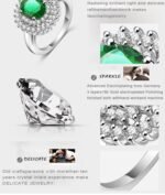 Platinum Plated Austrian Crystal Green Ring M01924