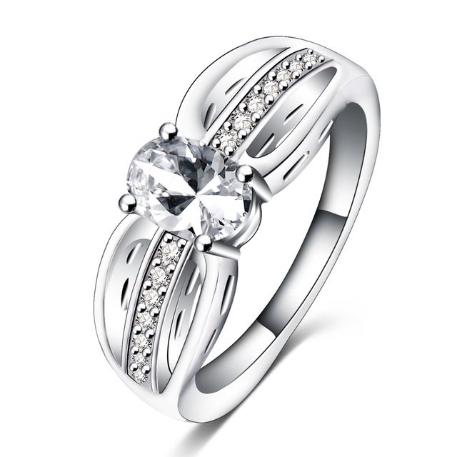 Platinum Plated Austrian Crystal Ring M01925 1 Platinum Plated Austrian Crystal Ring M01925