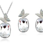 Platinum Plated Austrian Element Crystal Butterfly Pretty Jewlery Set M00617