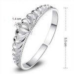Platinum Plated Cubic Zirconia Crown Open Bangle M01624