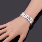 Platinum Plated Environmental Friendly Copper Alloy Bracelet M01638