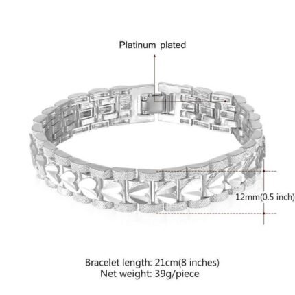 Platinum Plated Environmental Friendly Copper Alloy Bracelet M01640