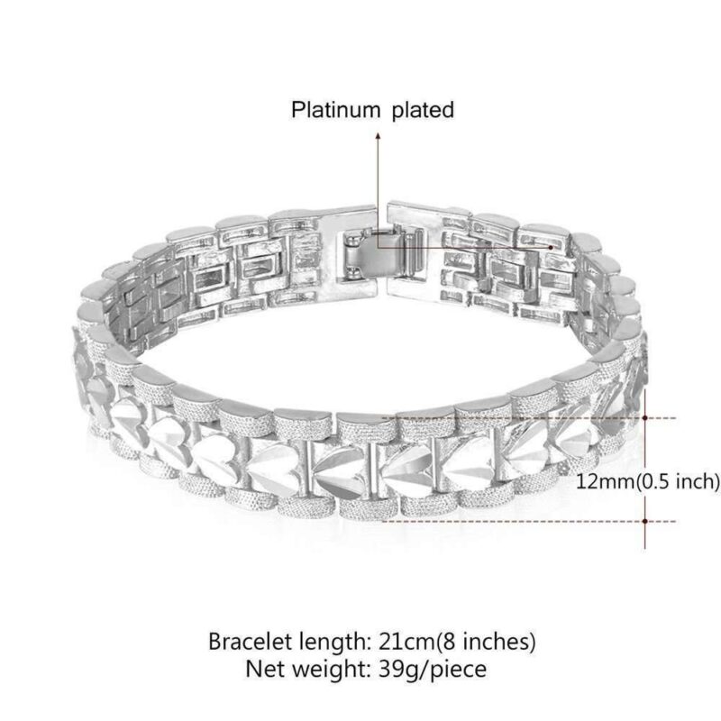 Platinum Plated Environmental Friendly Copper Alloy Bracelet M01640