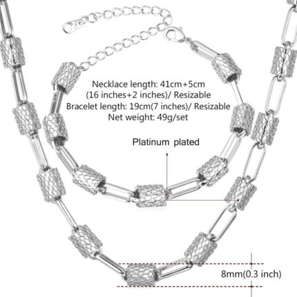 Platinum Plated Environmental Friendly Copper Alloy Jewelry Set M01573
