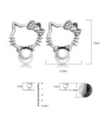 Platinum Plated Hello Kitty Beads Earrings M01254