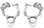 Platinum Plated Hello Kitty Beads Earrings M01254