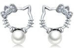 Platinum Plated Hello Kitty Beads Earrings M01254
