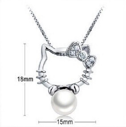 Platinum Plated Hello Kitty Beads Necklace M01255