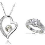 Platinum Plated Shine Zircon Love Heart Jewelry Set M00588