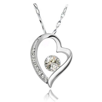 Platinum Plated Shine Zircon Love Heart Jewelry Set M00587