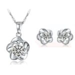 Platinum Plated Zircon Inlaid Jewelry Set M00432