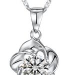 Platinum Plated Zircon Inlaid Necklace M00283