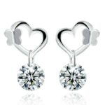 Platinum Plated AAA CZ Butterfly Love Earrings M01258