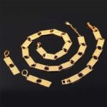 Real Platinum Plated Allah 61 Gram Luxury Jewellery Set M01467