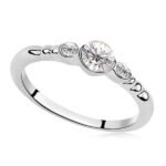 Rhodium Plated Swarovski Elements Ring M00694