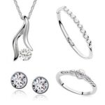 Rhodium Plated Swarovski ElementsJewelry Set 4 pieces M00551