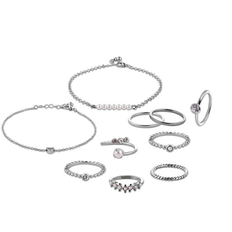 Silver Plated Crystal Jewelry Set M02042