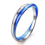 Silver Plated Titanium Steel Brand Ring M01488