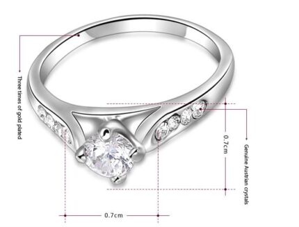 White Gold Plated Austrian Crystals Ring M00861