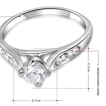 White Gold Plated Austrian Crystals Ring M00861