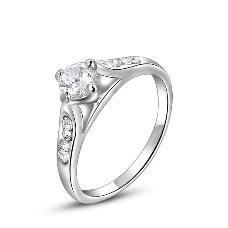 White Gold Plated Austrian Crystals Ring M00861