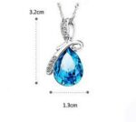 925 Pure Sterling Silver Austrian Crystals Water Drop Jewlery Set M01075