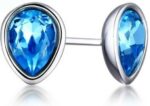 925 Pure Sterling Silver Austrian Crystals Water Drop Jewlery Set M01075