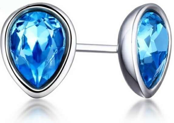 925 Pure Sterling Silver Austrian Crystals Water Drop Jewlery Set M01075