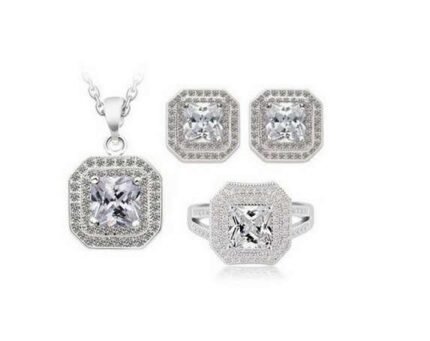 925 Sterling Silver Austrian Crystal Jewelry Set M01915