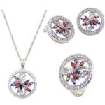 925 Sterling Silver Cubic Zirconia Jewelry Set 11.28 g M01000