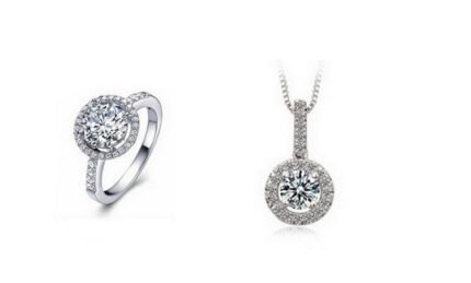 925 Sterling Silver Zircon Crystal Jewelry Set M02094