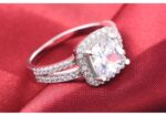 Pure 925 Sterling Silver 3 Carat CZ Diamonds Wedding Never Fade Ring M01398