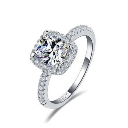 Pure 925 Sterling Silver 4 Carat CZ Diamonds Wedding Never Fade Ring M01390
