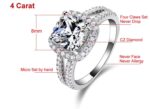 Pure 925 Sterling Silver 4 Carat CZ Diamonds Wedding Never Fade Ring M01393