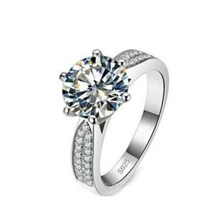 Pure 925 Sterling Silver 5 Carat CZ Diamonds Wedding Never Fade Ring M01388