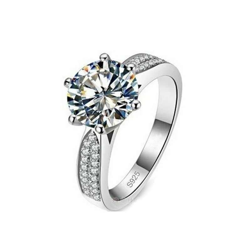 Pure 925 Sterling Silver 5 Carat CZ Diamonds Wedding Never Fade Ring M01388