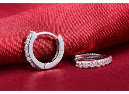 Pure 925 Sterling Silver CZ Diamonds Never Fade Earrings M01392