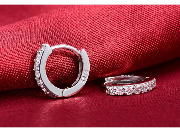 Pure 925 Sterling Silver CZ Diamonds Never Fade Earrings M01392