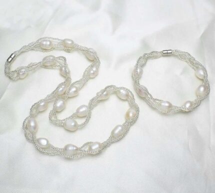 Pure 925 Sterling Silver Freashwater Pearl Jewellery Set of 3 M01437