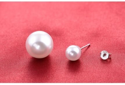 Pure 925 Sterling Silver Fresh Double Pearls Wedding Never Fade Jewelry Set M01396