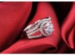 Pure 925 Sterling Silver Pair CZ Diamonds Wedding Never Fade Ring M01399